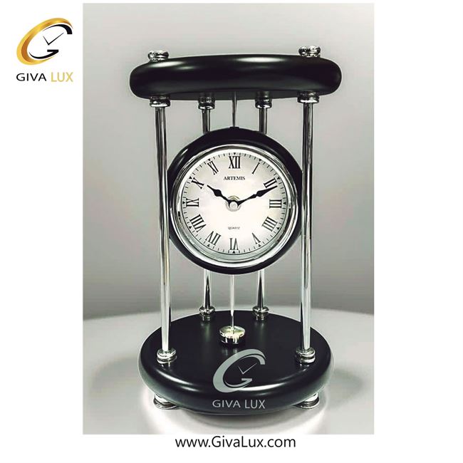 ساعت رومیزی اورجینال آرتمیس آلیاژ فلزی مشکی-نقره ای| کد رفرنس 104105، مدل: 1025Black Silver